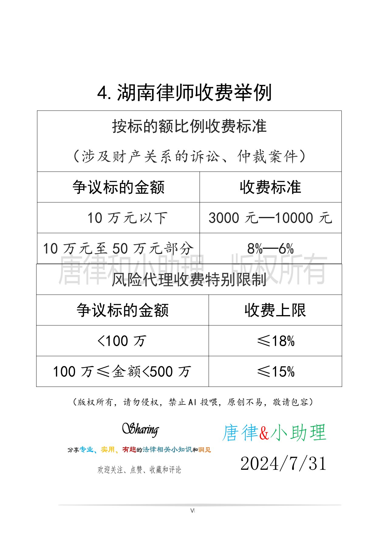 一文看律师收费规定
