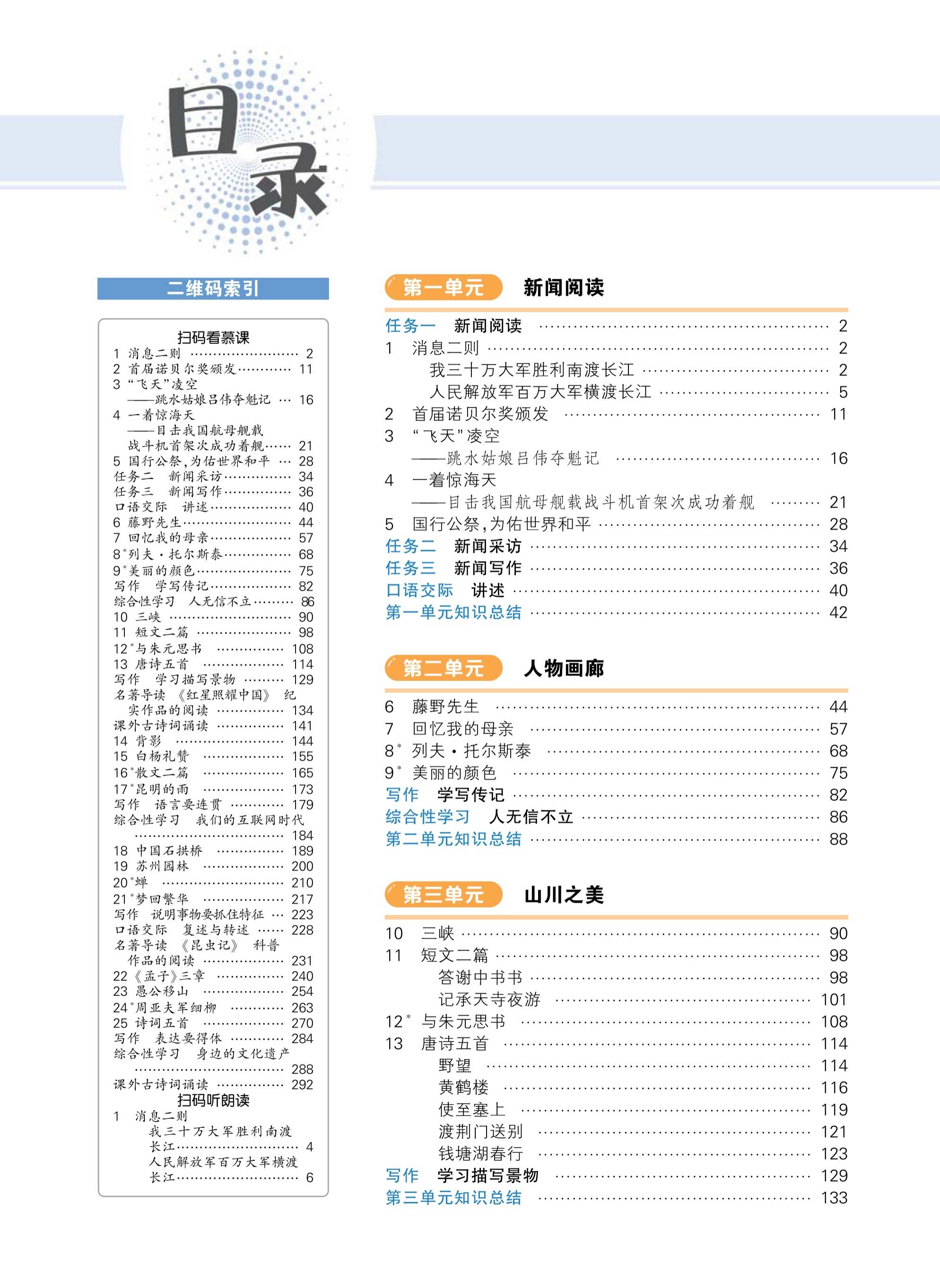 语文八年级上册目录  第2张 
语文八年级上册目录  第2张