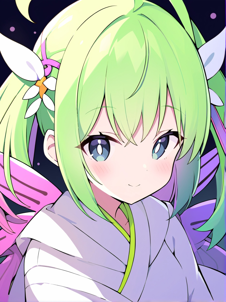 有趣表情:甜蜜可爱微笑的动漫美少女#有趣表情
