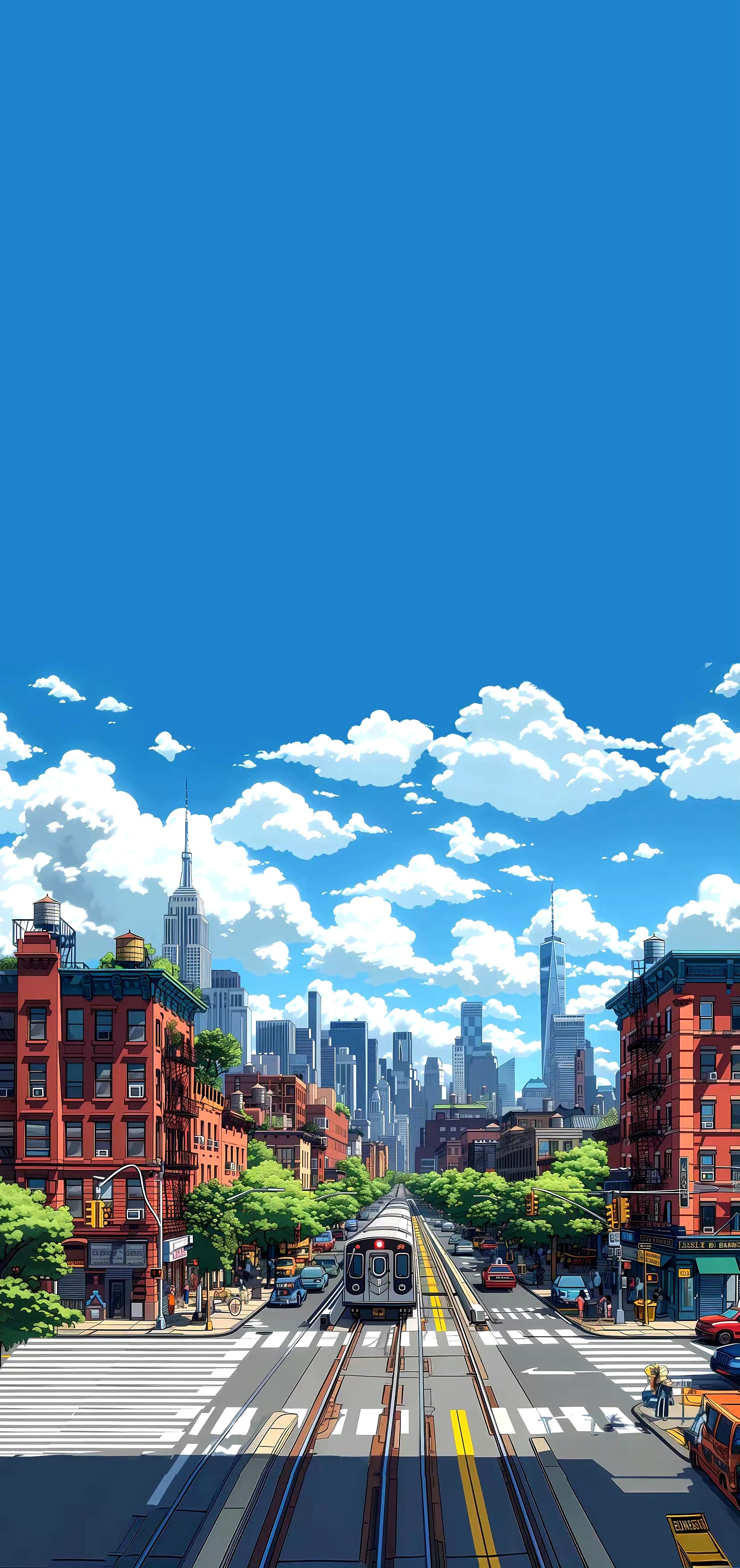 分享一组动漫风景插画作品,用细腻而生动的色彩描绘了夏日都市与森林