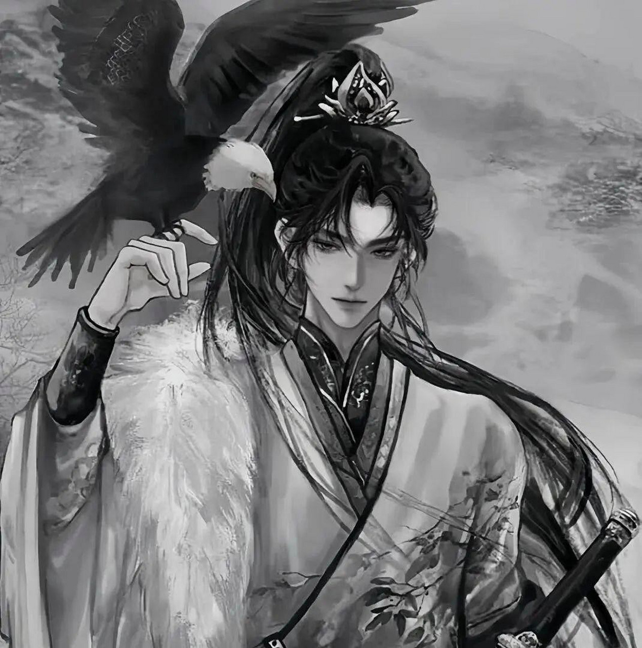 【头像】古风黑白男头,谁心中没有一个武侠梦呢?