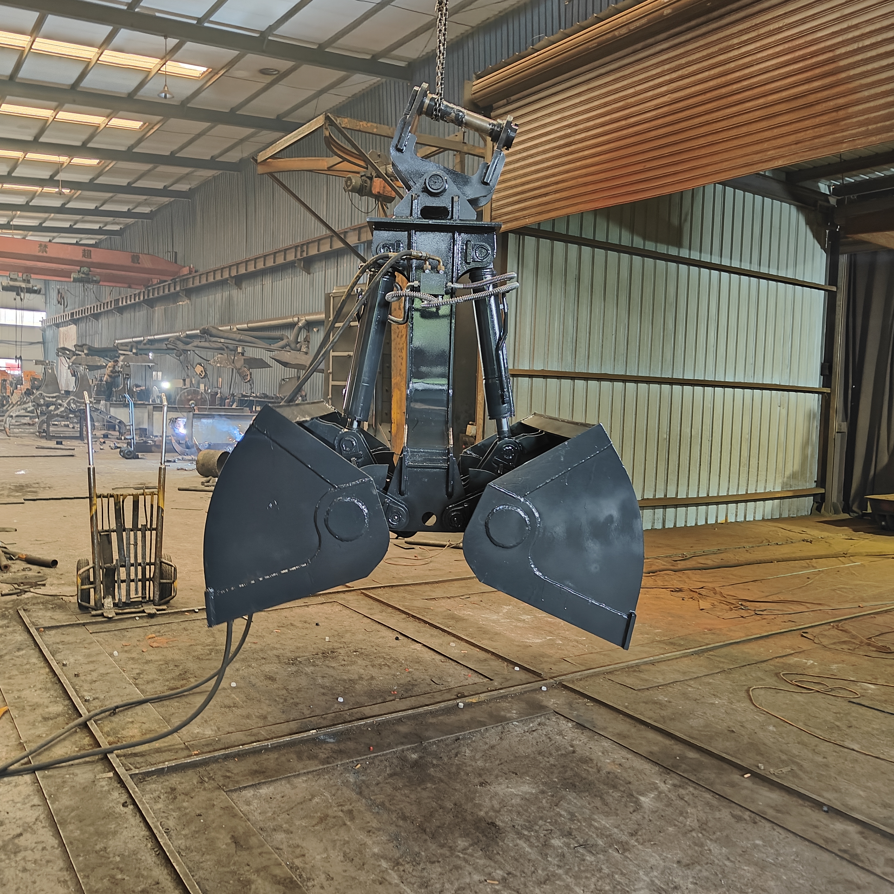 挖掘机河道沟渠清淤抓泥贝壳斗,抓沙卸煤斗,液压两瓣抓斗