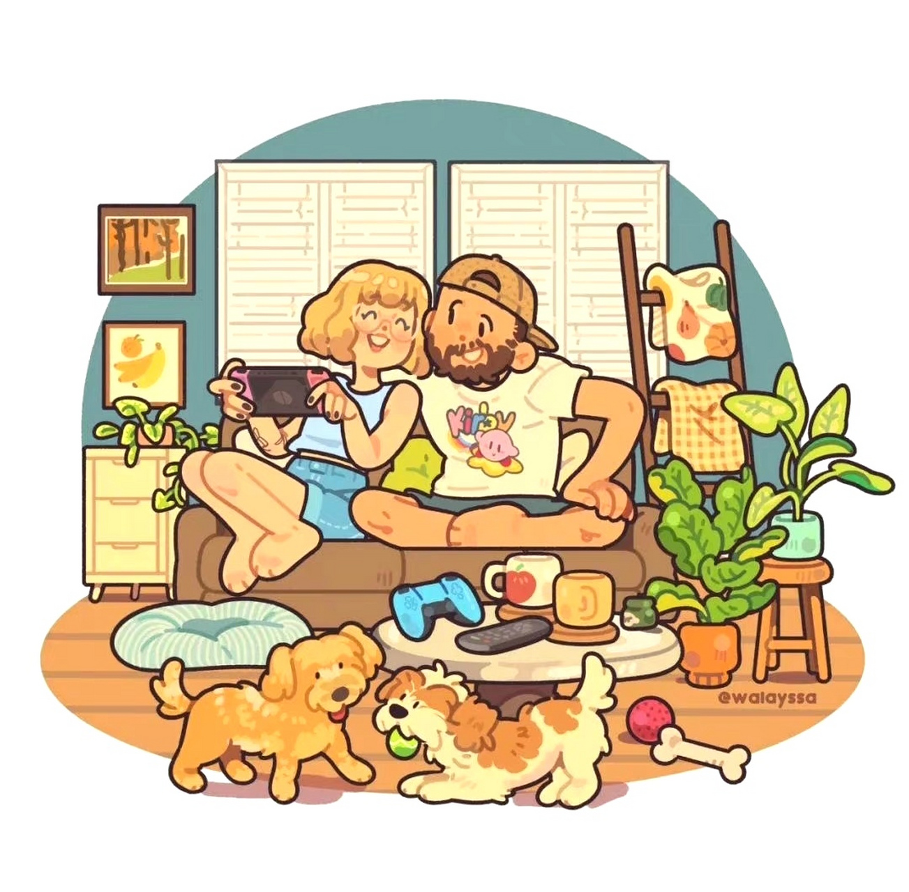 画师layssa动漫场景绘画作品欣赏,用巧妙的构图描绘了温馨的日常生活.