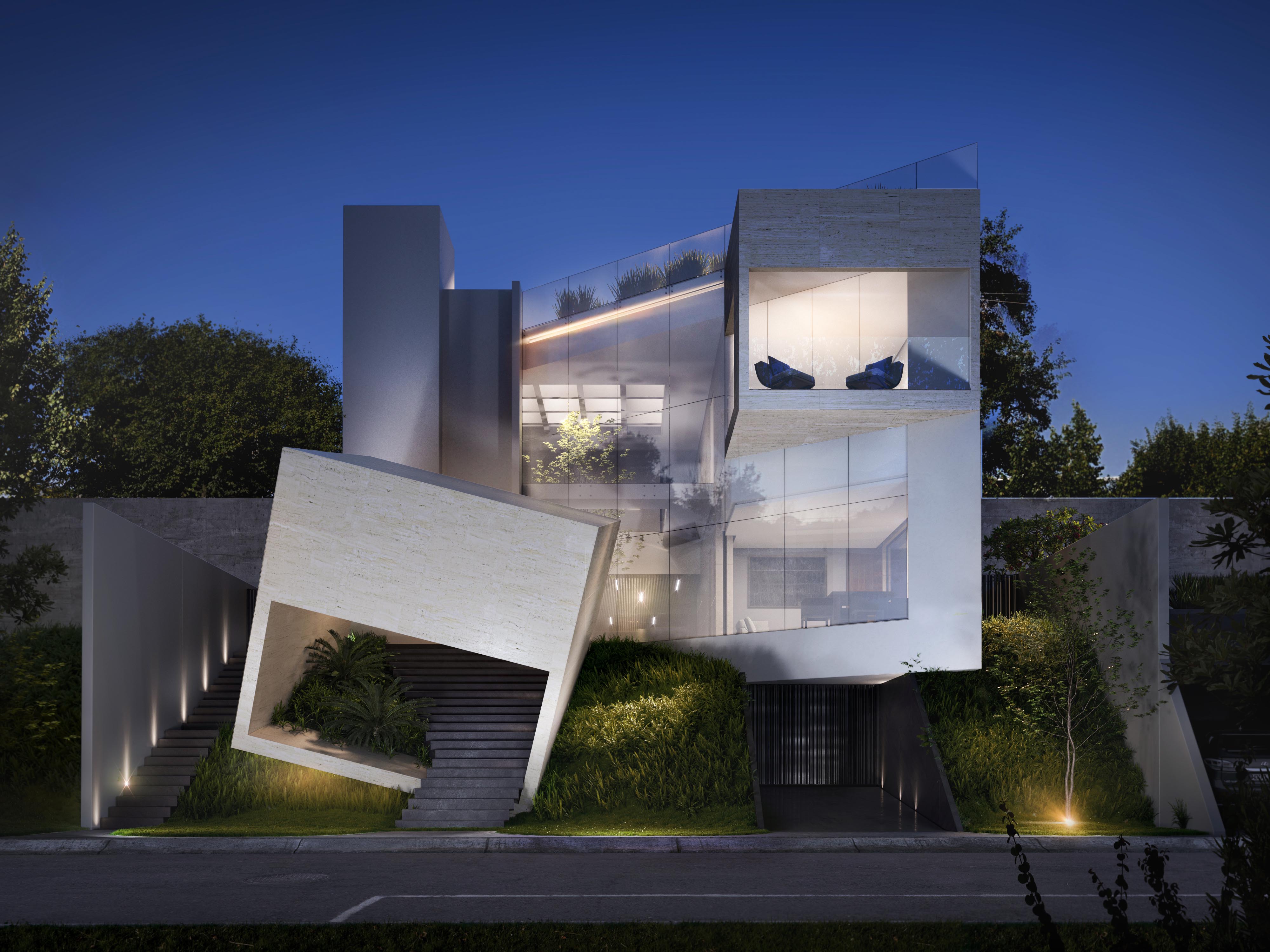 叠叠乐—展现现代主义建筑诗意与奢华的墨西哥方块堆叠建筑casa cc