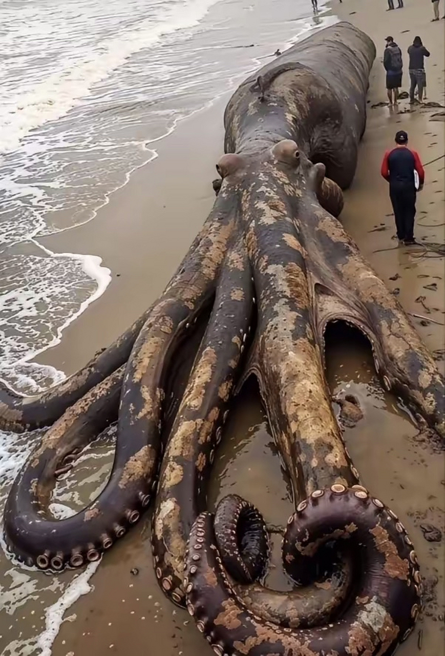 海中巨兽,深海章鱼算一个吧!好壮观的体积.