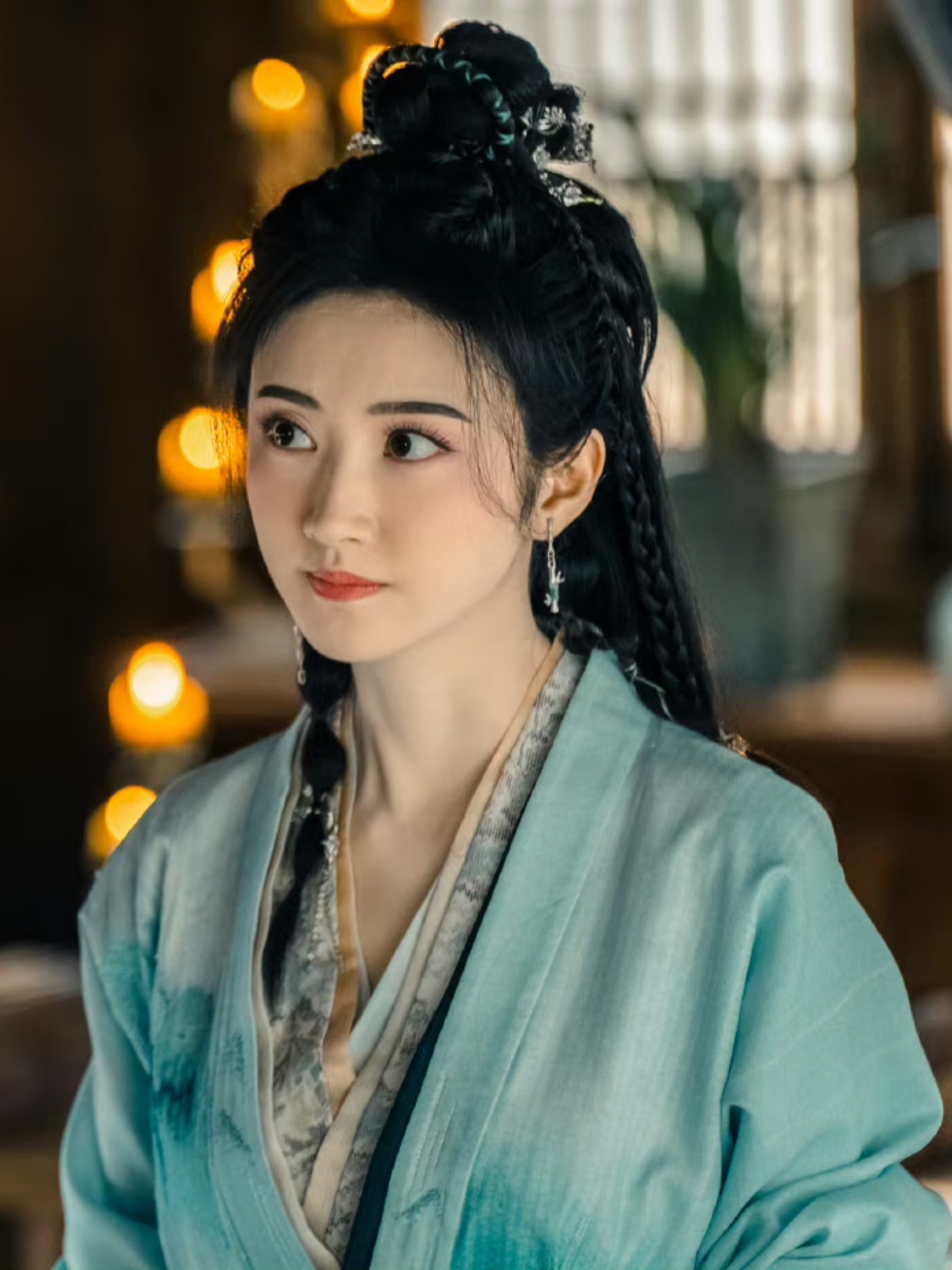 景甜蓝色襦裙# 人间富贵花景甜大美女的首部仙侠剧《四海重明》造型