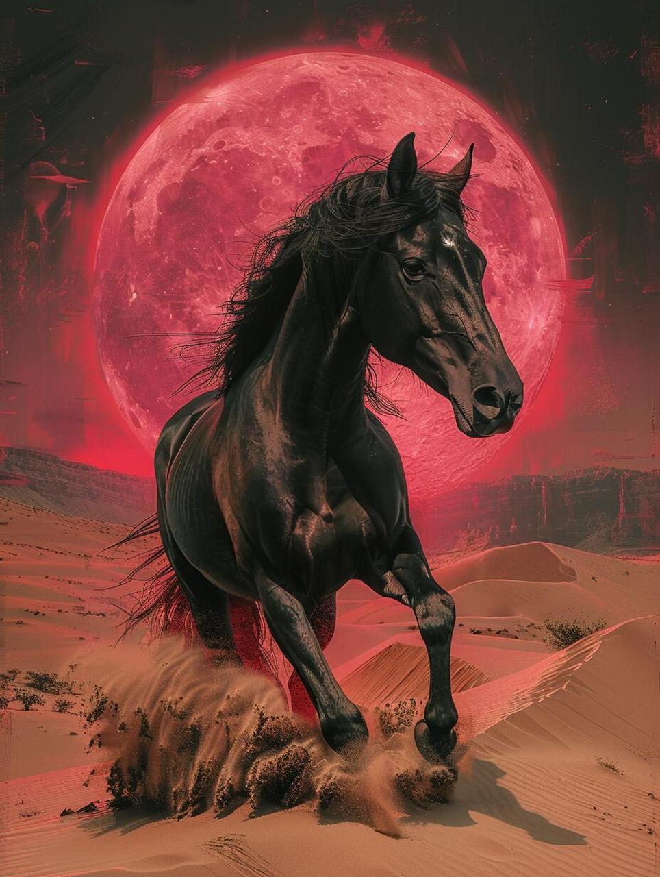 《乾坤未定,你我皆是黑马》 黑马奔腾,蹄声如雷, 踏破尘埃,冲破天际.