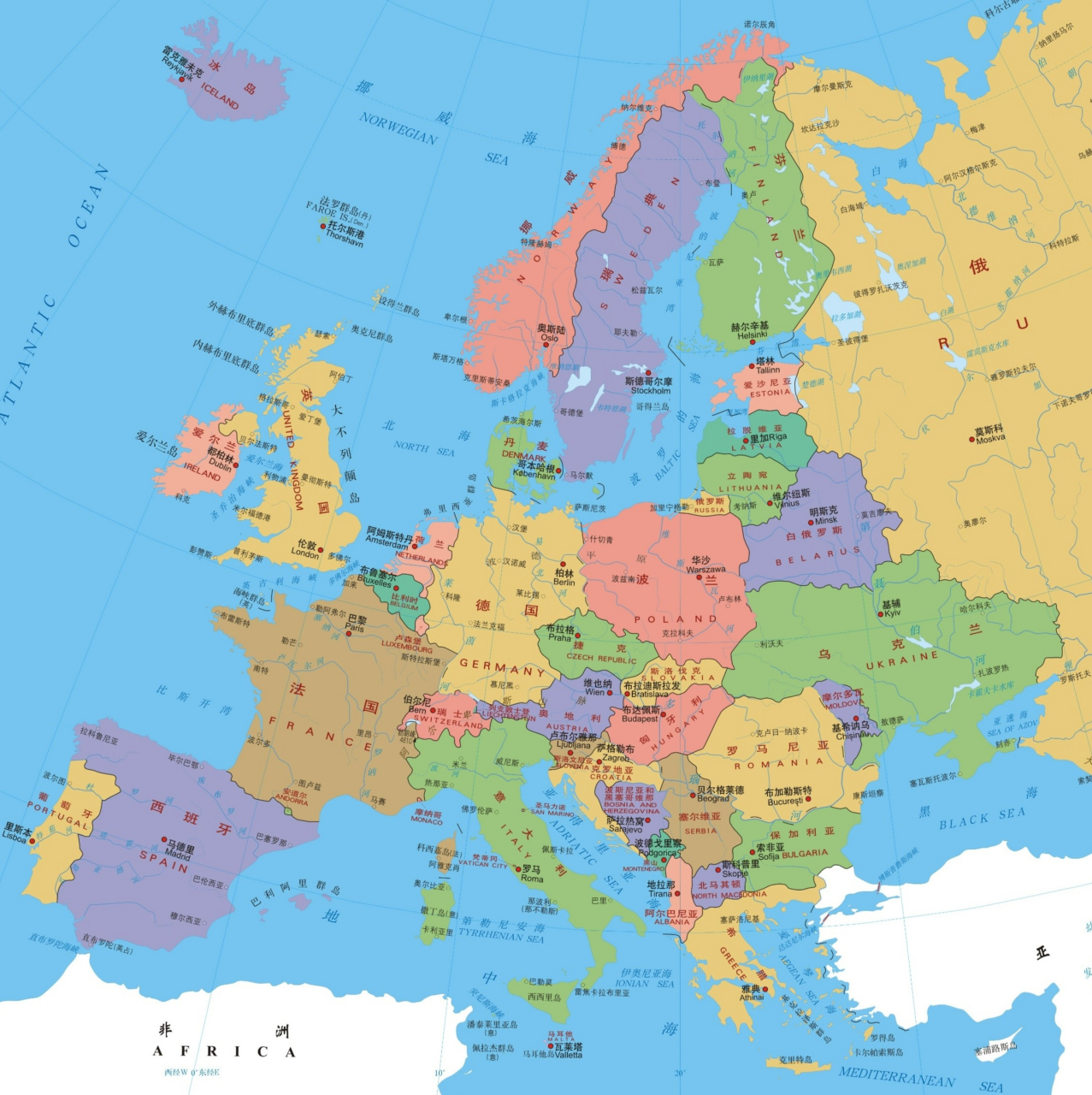 整个欧洲总面积约1,016万平方公里,只比中国大出40