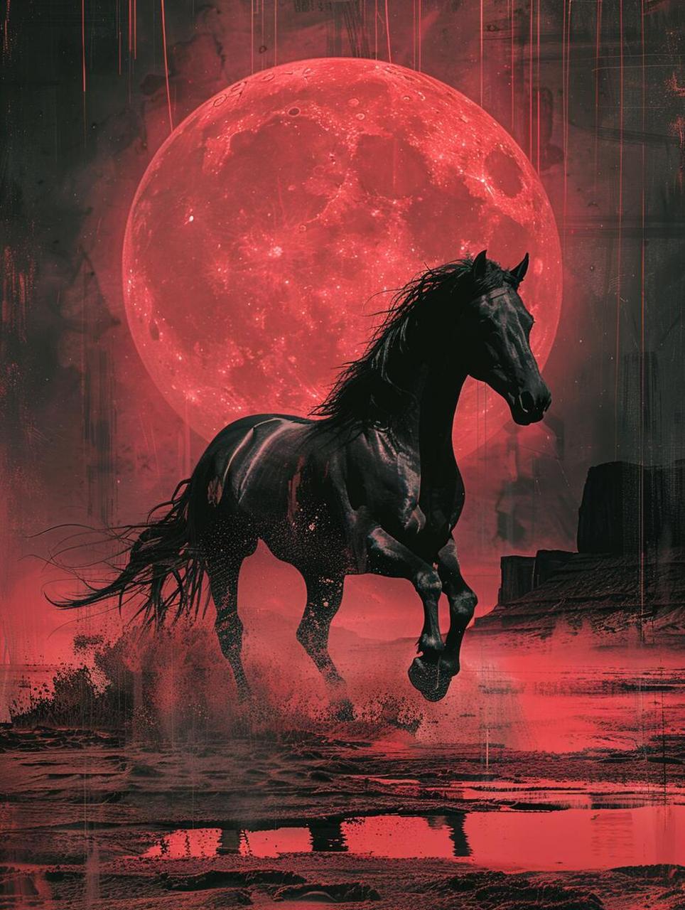 《乾坤未定,你我皆是黑马》 黑马奔腾,蹄声如雷, 踏破尘埃,冲破天际.