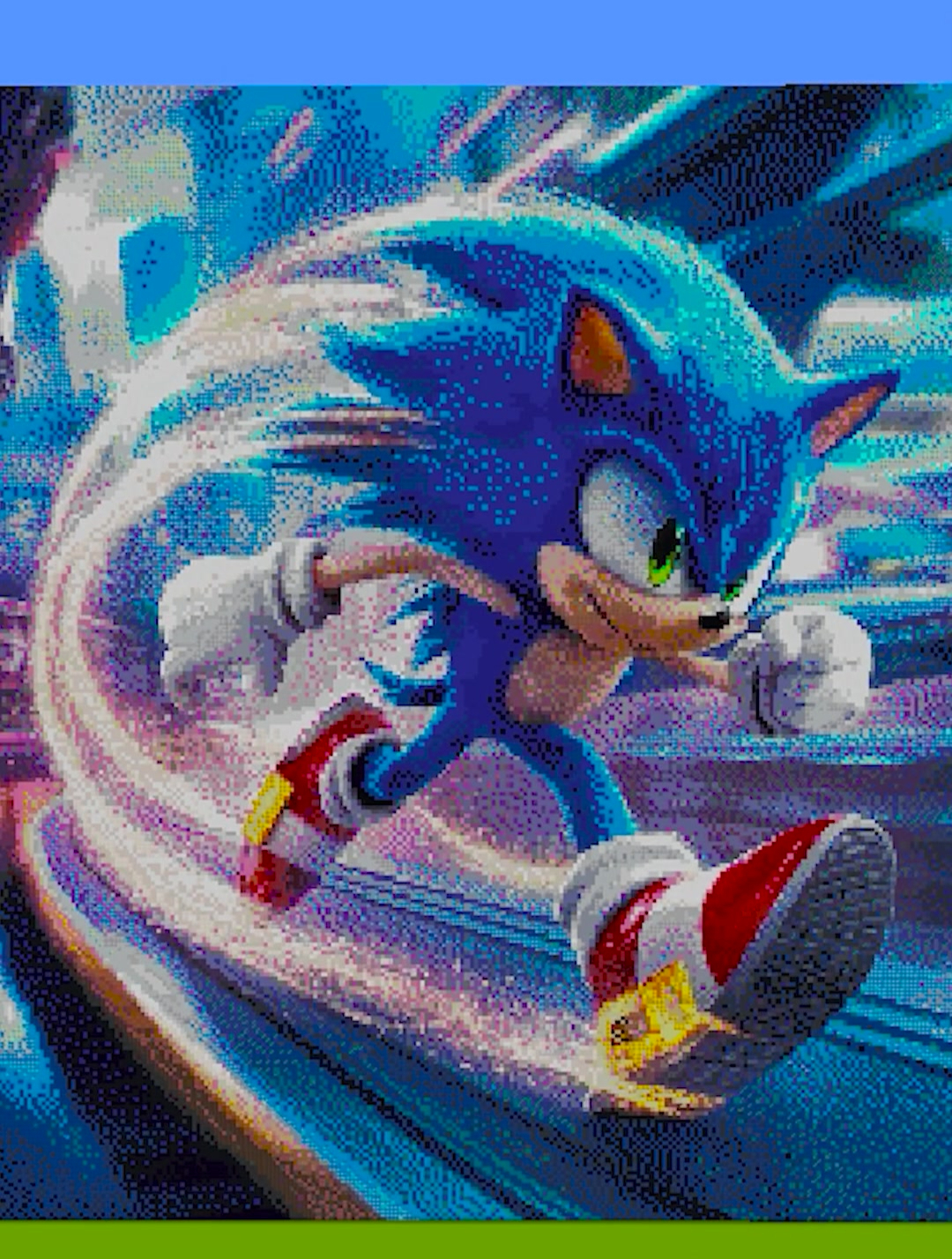 我的世界像素画:你喜欢哪个索尼克呢