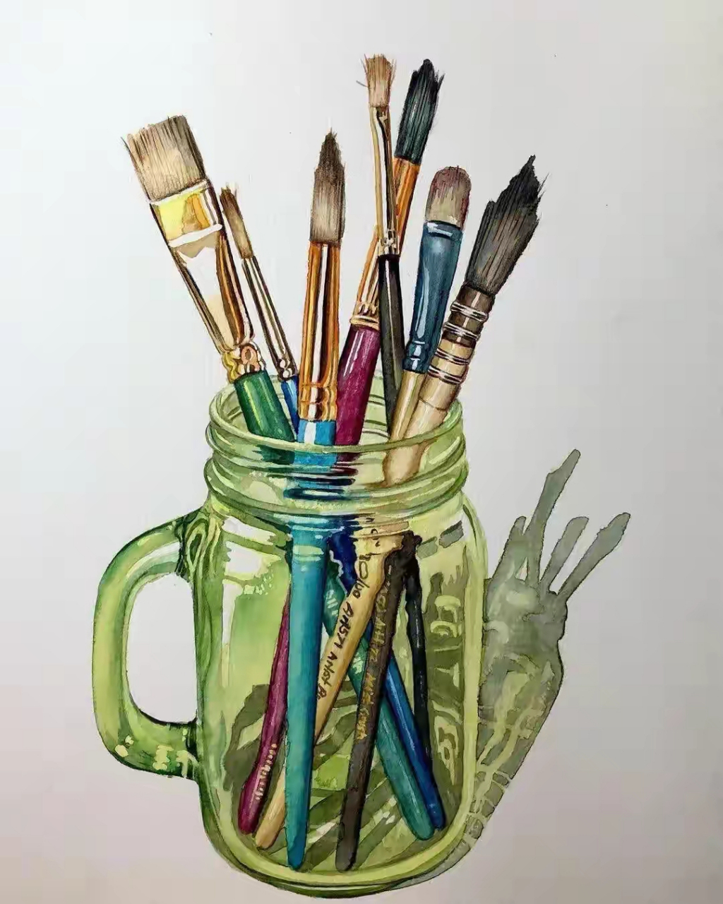 水彩笔下的玻璃质感