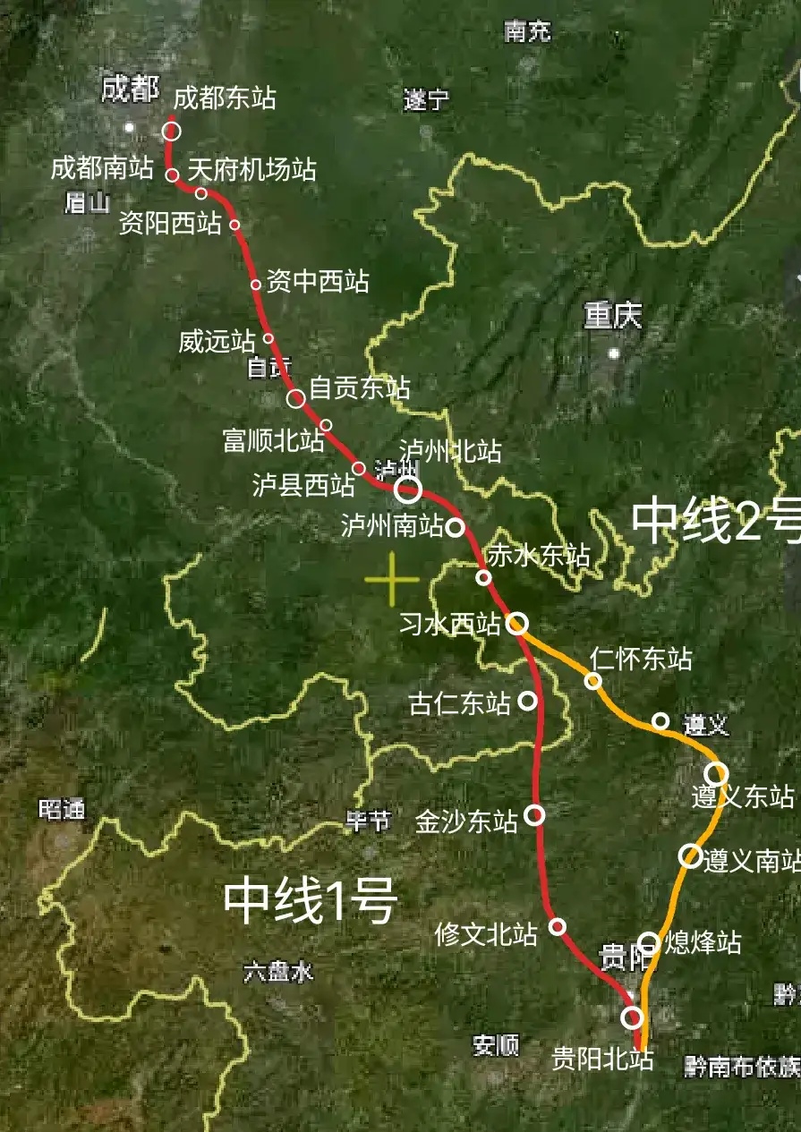 两条路线设想参考:  泸州拥有四个高铁站(泸县西站,泸州北站,泸州