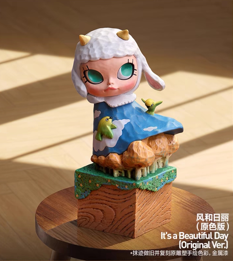 泡泡玛特molly周年雕塑经典回归2系列手办盲盒礼物(1)记得一开始的