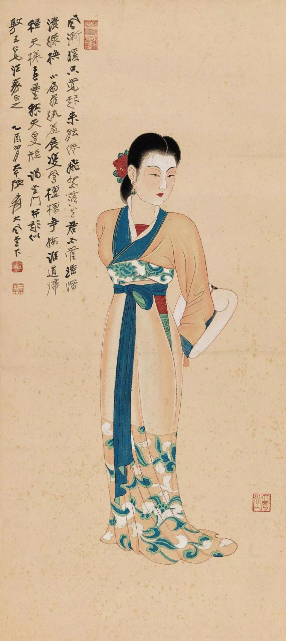 张大千画美人,唯美精致!