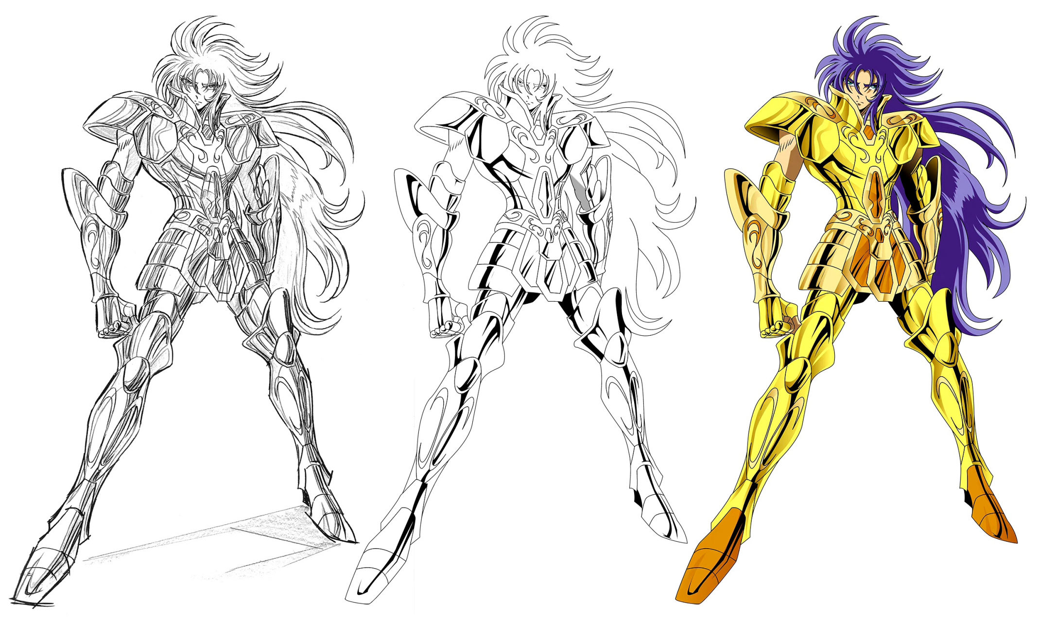 分享一组动漫角色《圣斗士星矢》插画作品,描绘了十二黄金圣斗士的