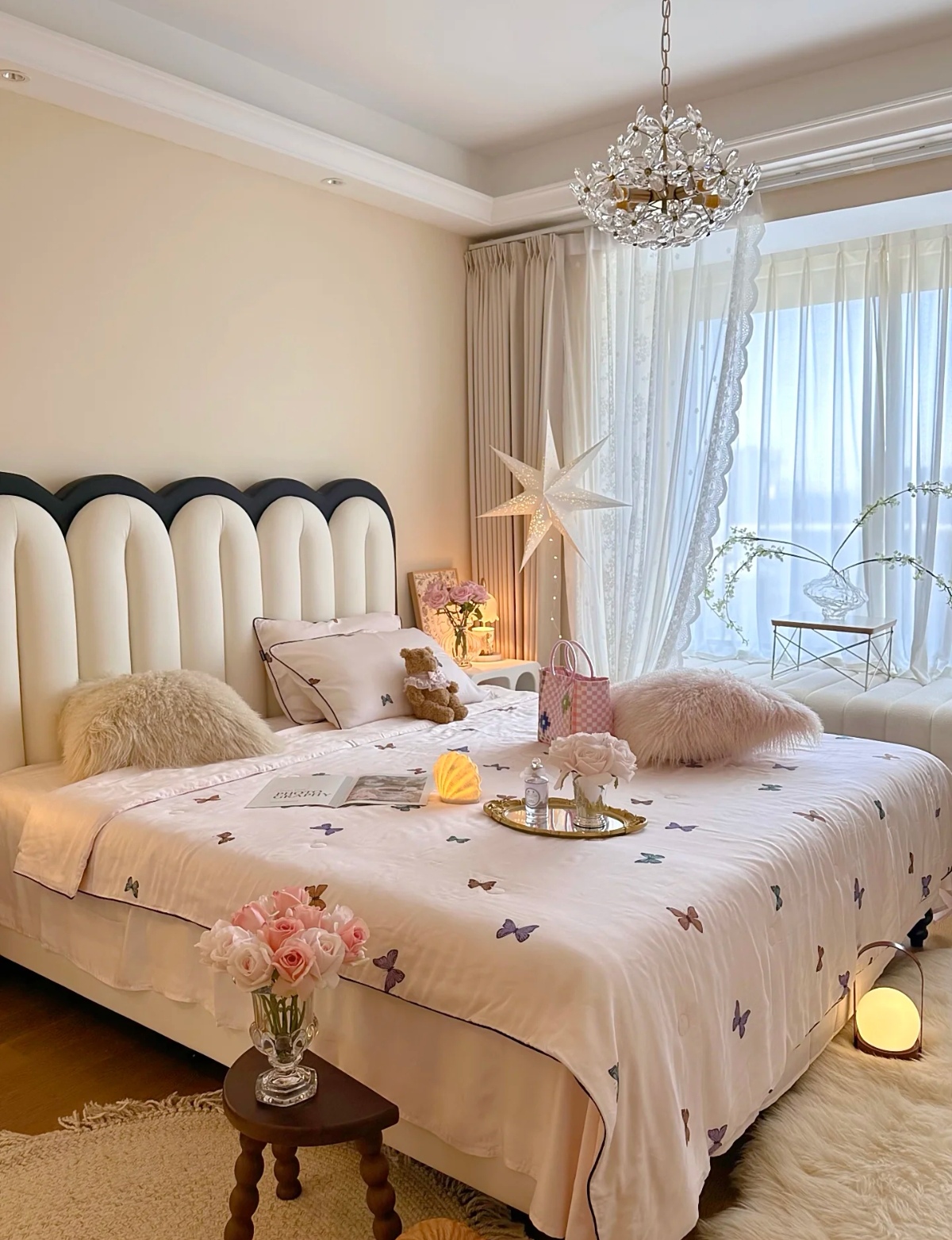入住两年,越住越爱的轻法式奶油卧室