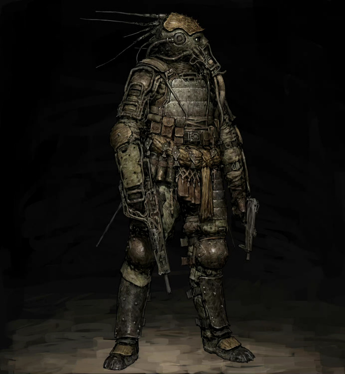 画师ariel perez奇幻人物插画作品欣赏,描绘了一组废土的掠夺者,他们