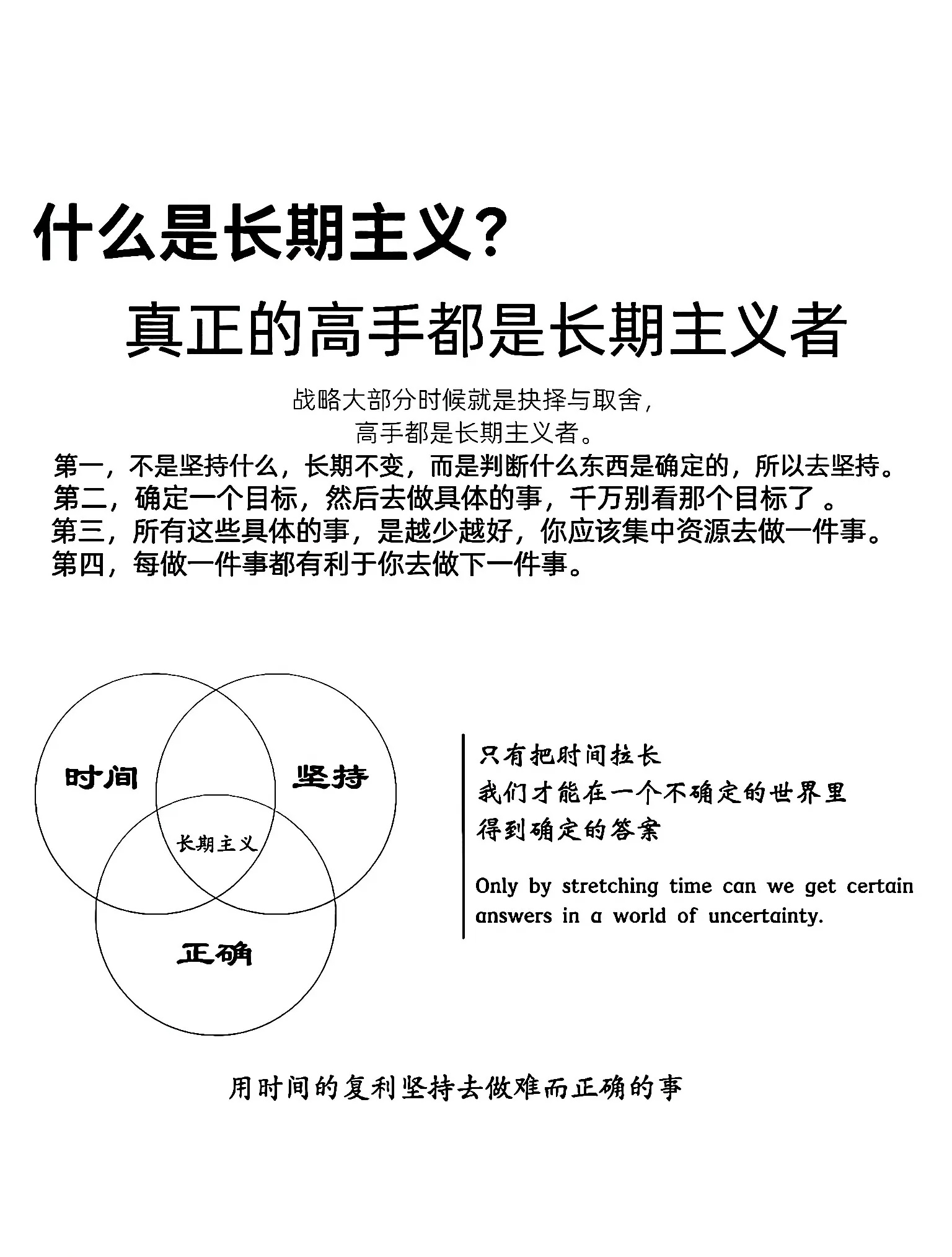 所谓长期主义就是用时间的复利坚持去做难而正确的事由于战略的大
