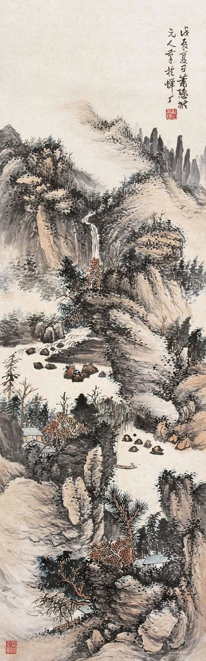 山重水叠!萧谦中的山水画