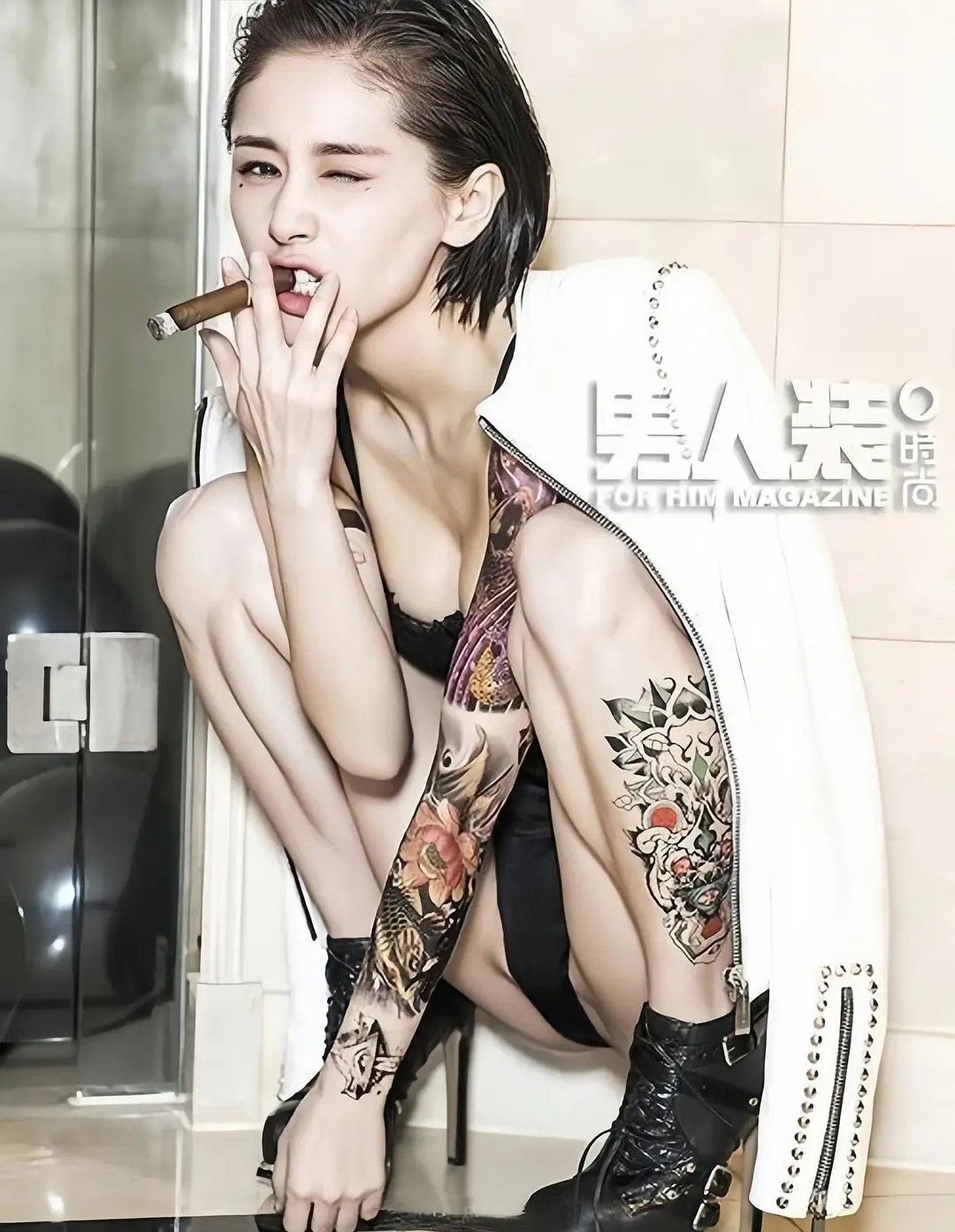王子文《男人装》照片太大胆