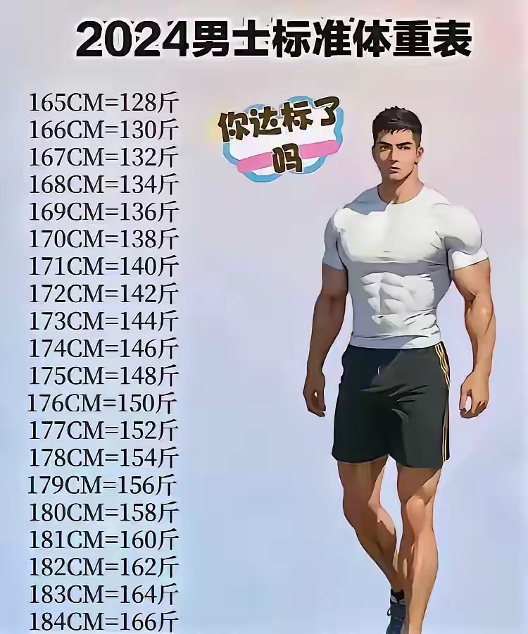 就这是中国男士2024年标准体重?我不服