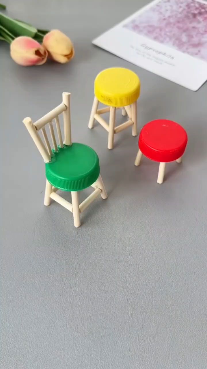 喝完的饮料瓶盖不要扔,和孩子来做迷你手工小凳子吧