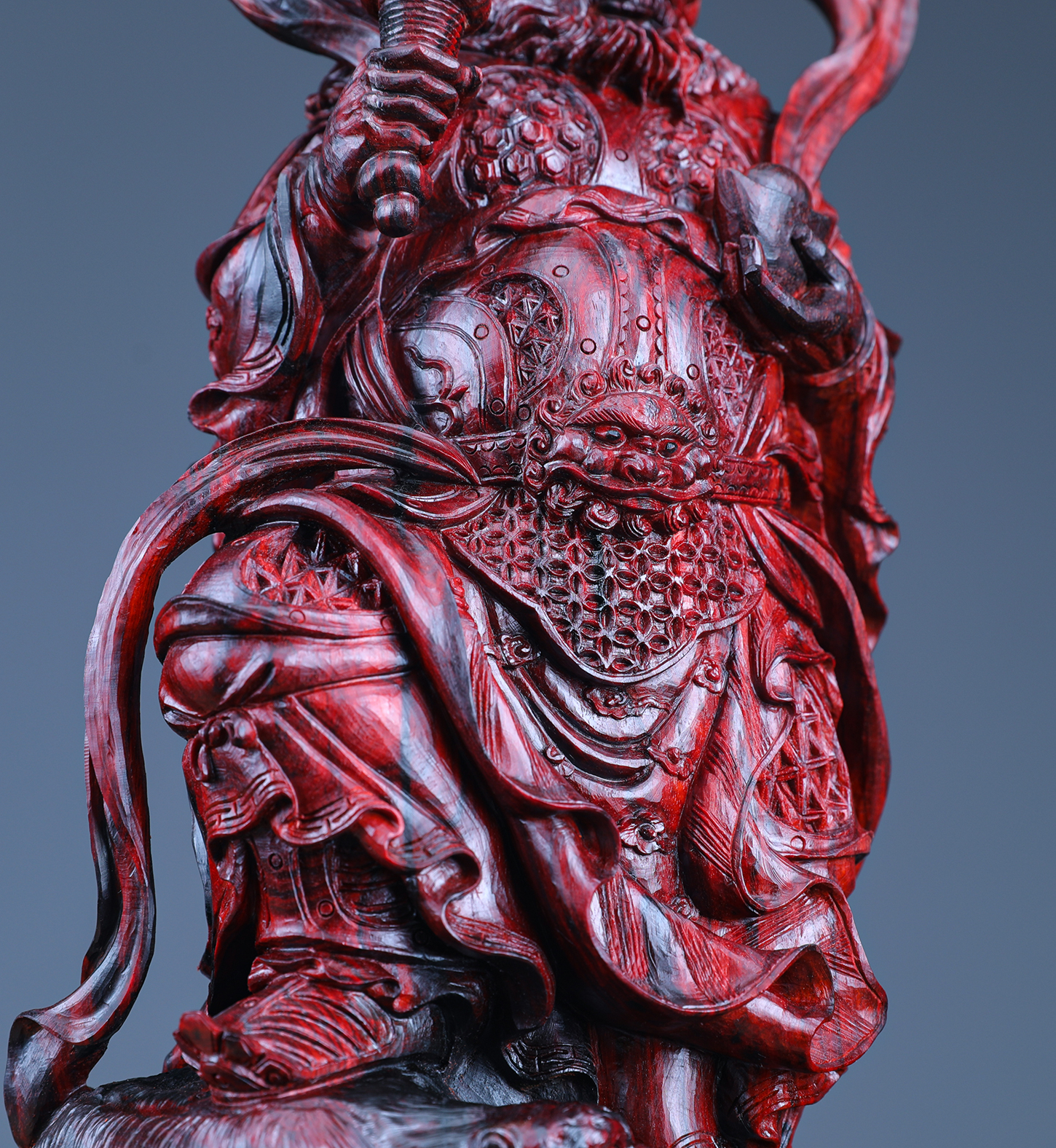 财神赵公明 紫檀赵公武财神尊