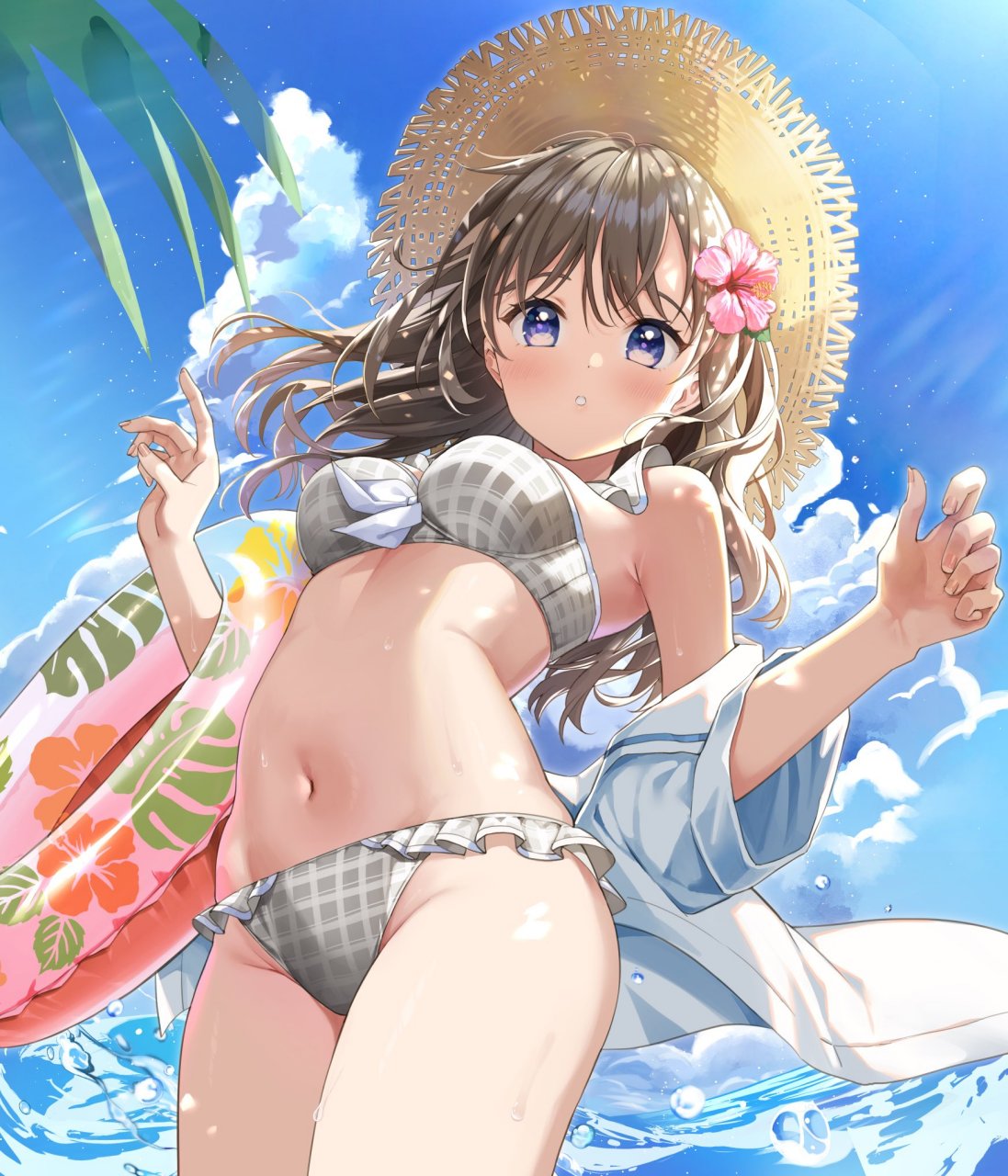 二次元# 海边的泳装少女,好可爱啊[期待] twi:茉崎ミユキ