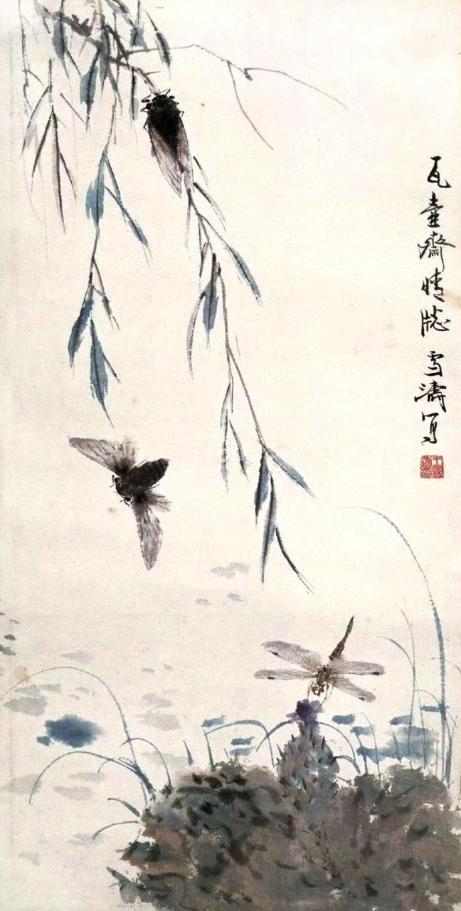 分享一组历代名家国画里的寒蝉,寥寥数笔勾画出生动的蝉的形象,颇有"