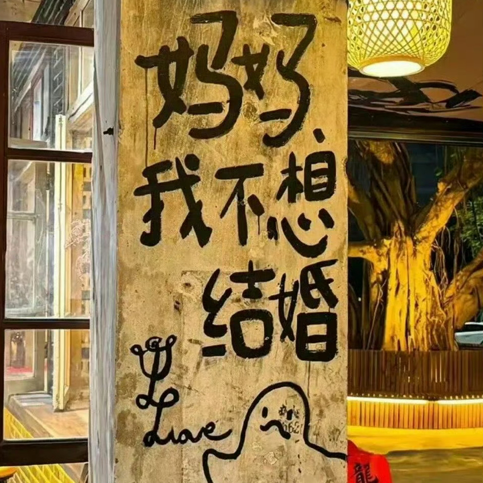 有一天我问妈妈:"不结婚可不可以"妈妈说:"如果外面烟花四起,街坊邻居