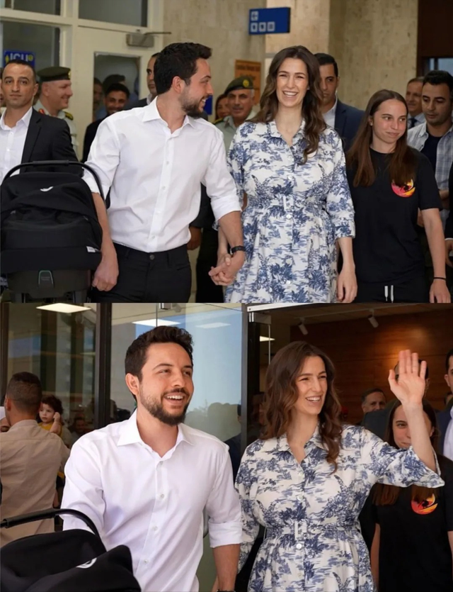 约旦王储一家三口合照!小公主露正脸漂亮可爱!拉杰瓦发量惊人!