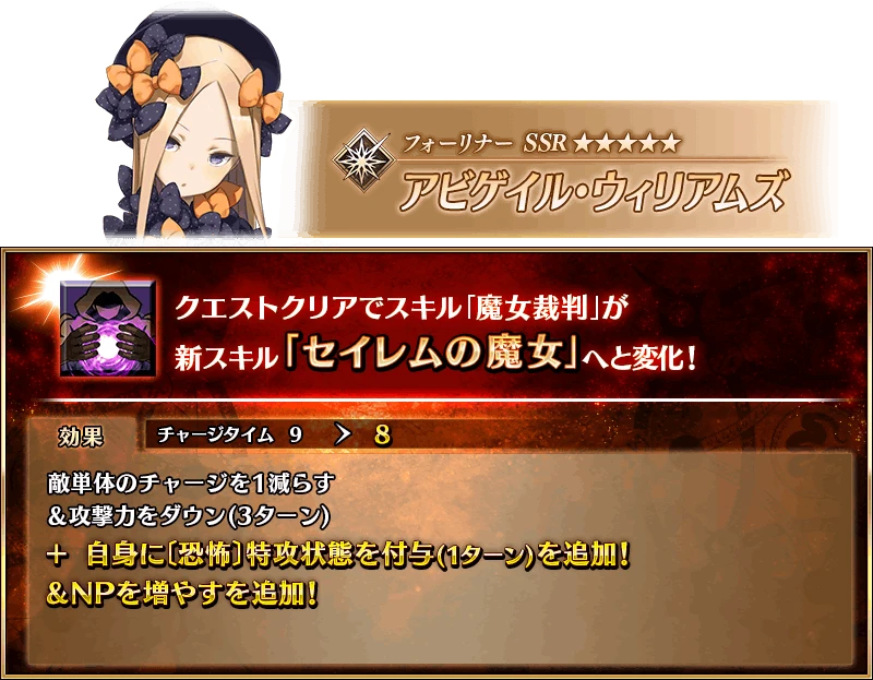 阿比盖尔本次强化的是3技能【魔女审判】改为