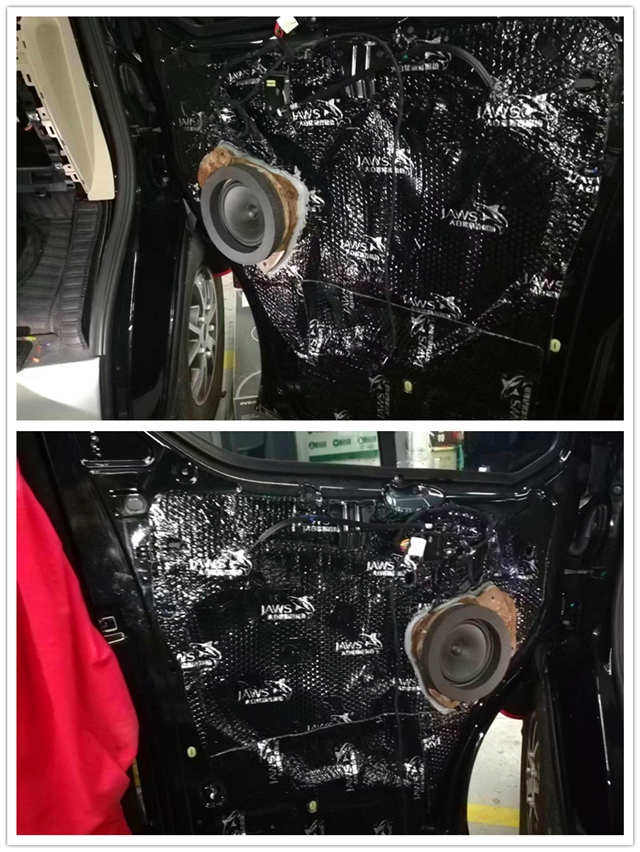 汕头福特黑武士汽车音响改装丹拿236两分频喇叭改装案例