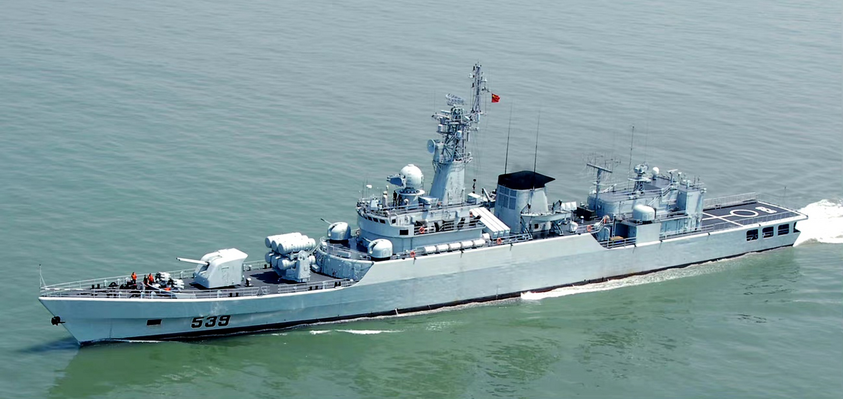 舰船欣赏:分享一组中国海军江卫级护卫舰(053h2g)--539"安庆号",当年