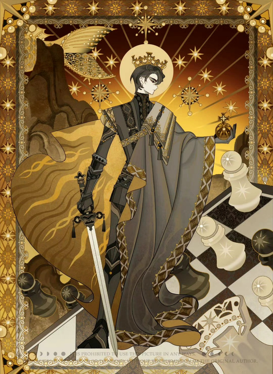 画师sainker绘制的一组动漫人物塔罗牌,结合多种元素创作出造型华丽的