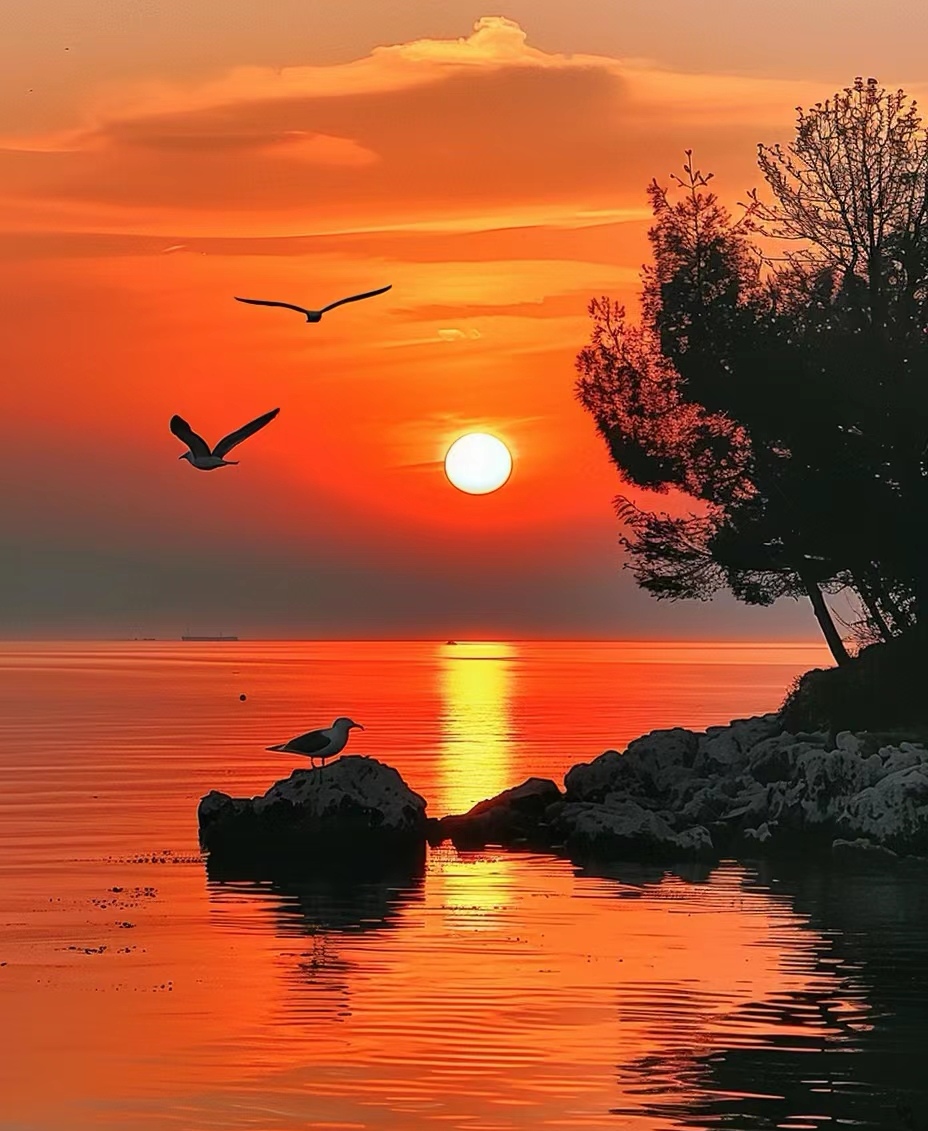 喜欢夏天的黄昏日落,更喜欢夏天的昼长夜短 但是,四季交替,一切自然