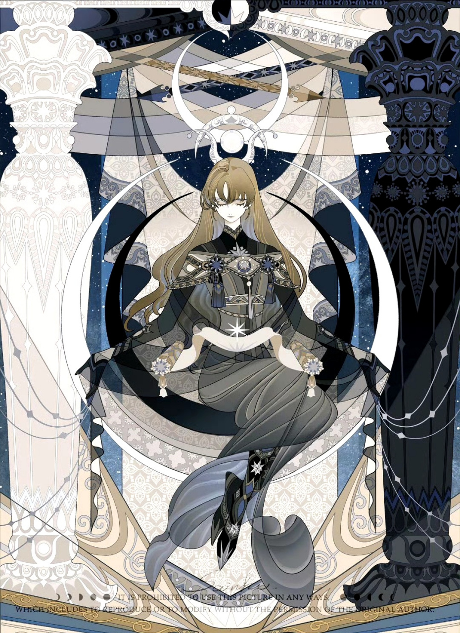 画师sainker绘制的一组动漫人物塔罗牌,结合多种元素创作出造型华丽的