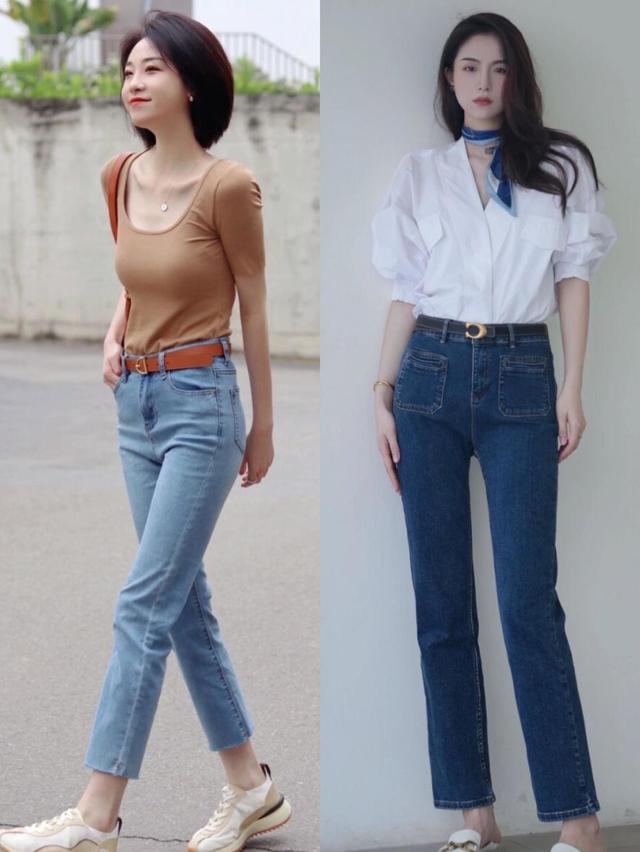 夏天穿牛仔裤,建议搭配这3种"上衣"!洋气又显瘦,还不易撞衫