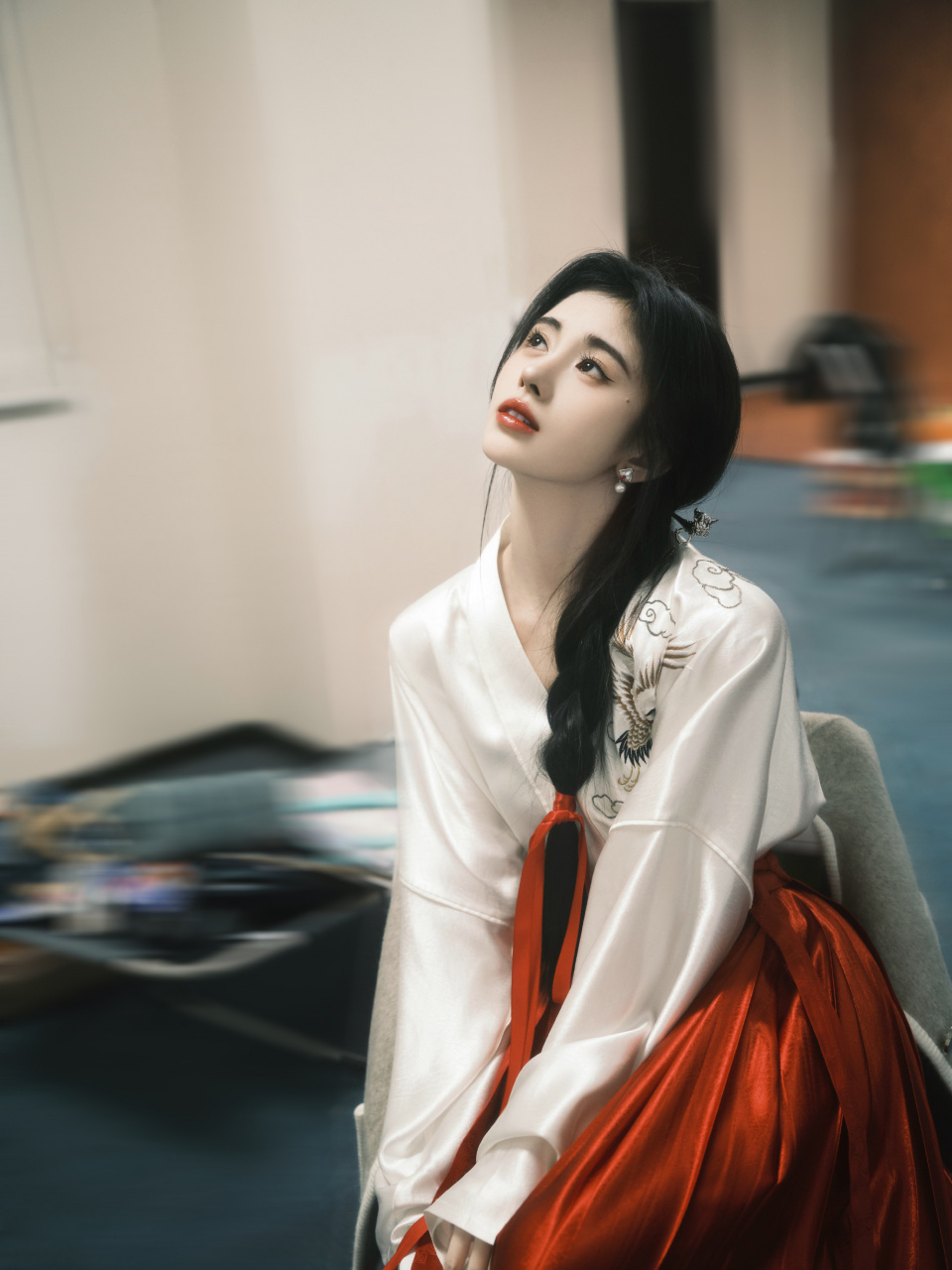 鞠婧祎,仙气马面裙造型