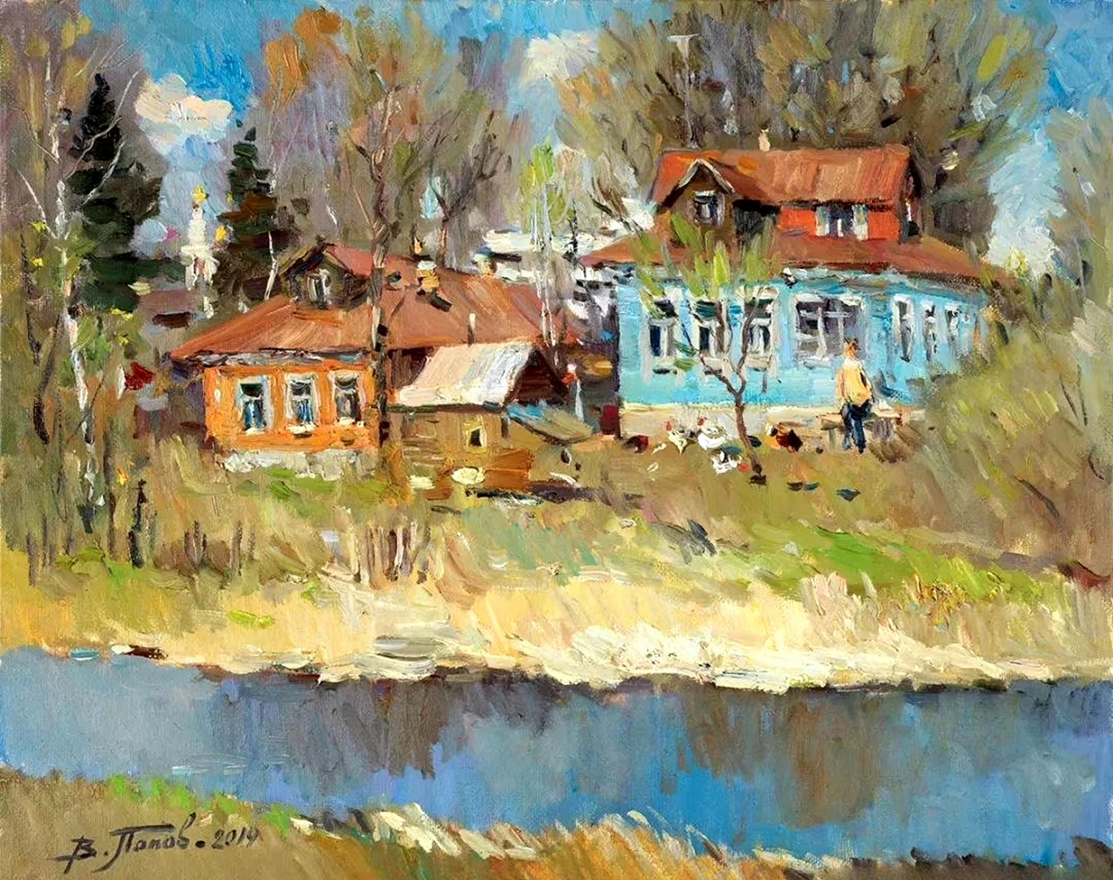 俄罗斯维塔利·鲍里索维奇·波波夫油画作品欣赏,在艺术创作中,他融合