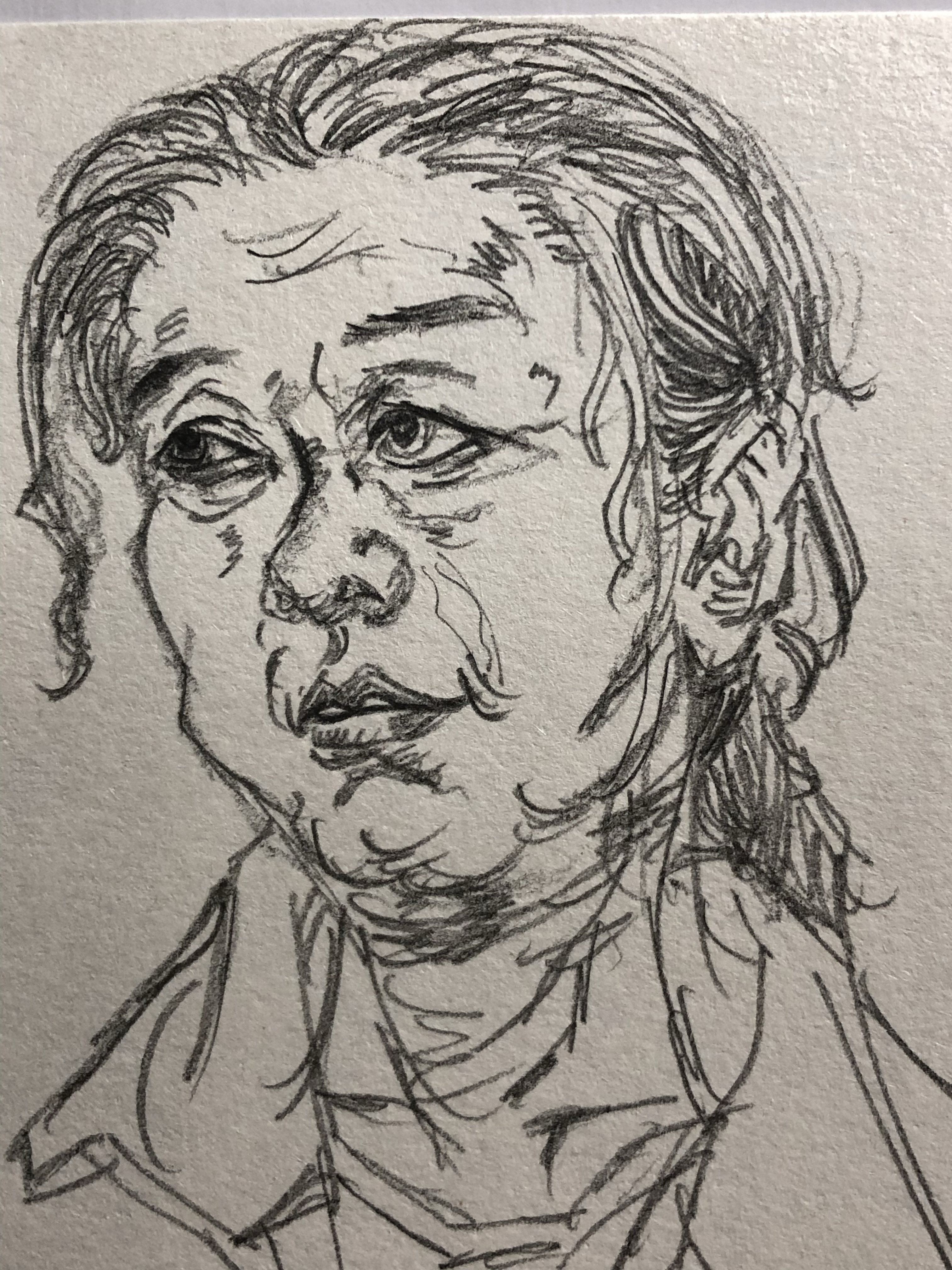 线性速写, 中年女人. #动态连更挑战# #手绘