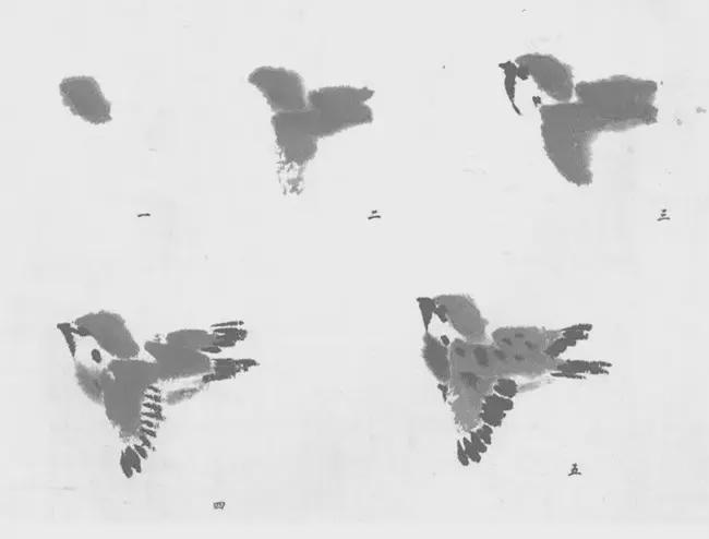 麻雀的写意画法步骤图示范例解析