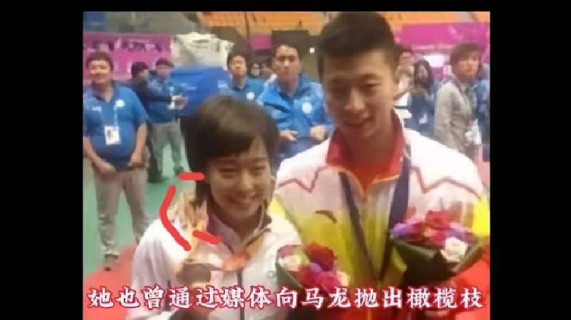福原爱撮合,马龙与石川佳纯合影留念
