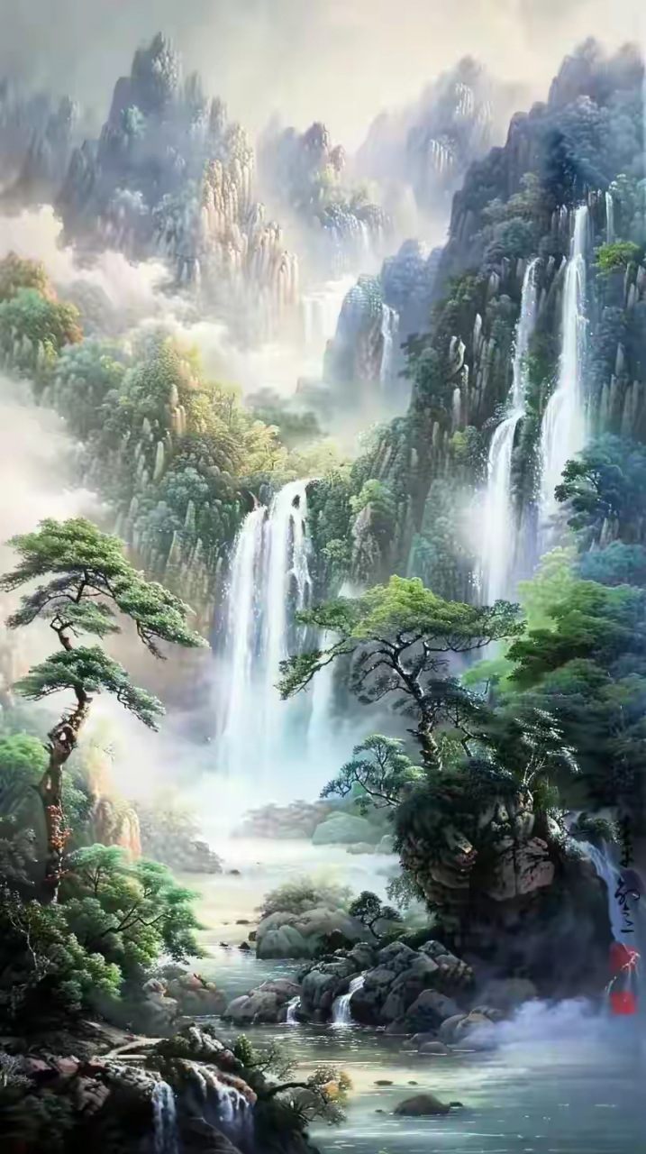 山水国画,壁纸图片 #风景# #壁纸