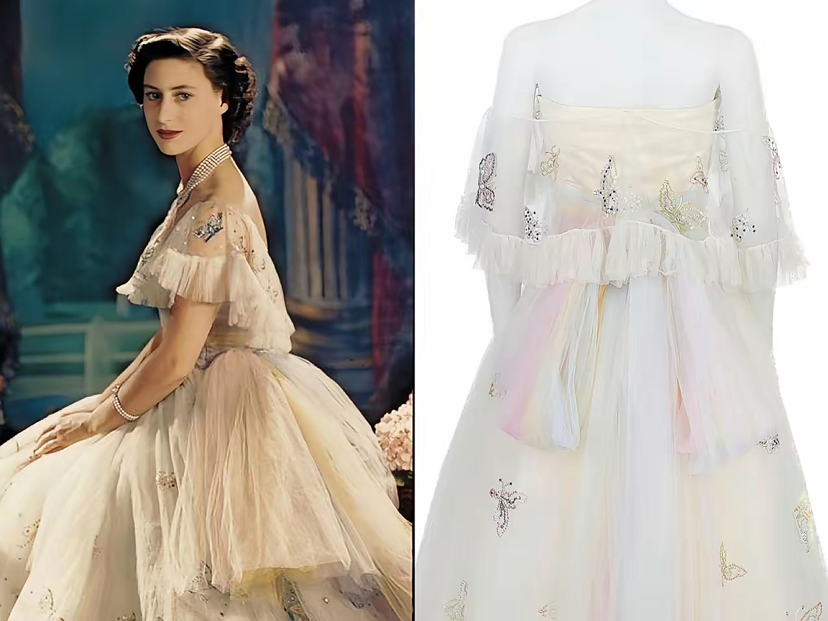 玛格丽特公主19岁生日礼服,官方肖像照.