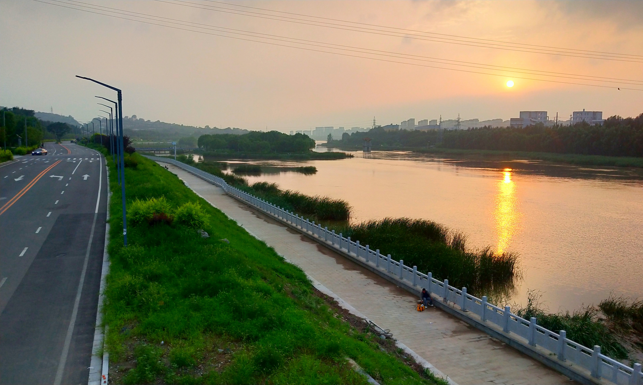 锦州女儿河,夏日风光,夕阳西下#随手拍# #来我的家乡过长假# #旅行