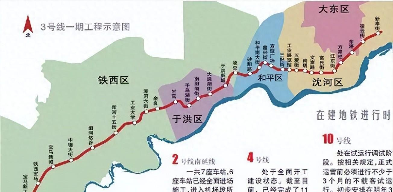 沈阳地铁3号线即将试运行,遗憾的是,线路被东塔机场砍断了