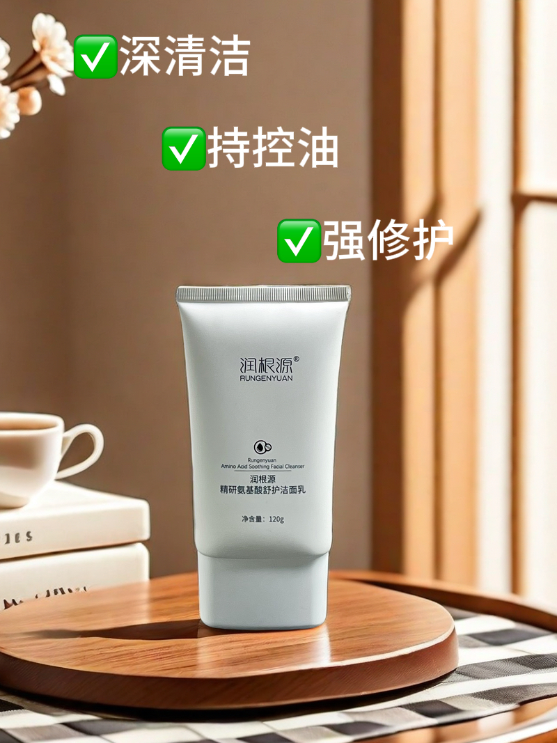 润根源精研氨基酸舒护洁面乳——科技与自然的完美邂逅