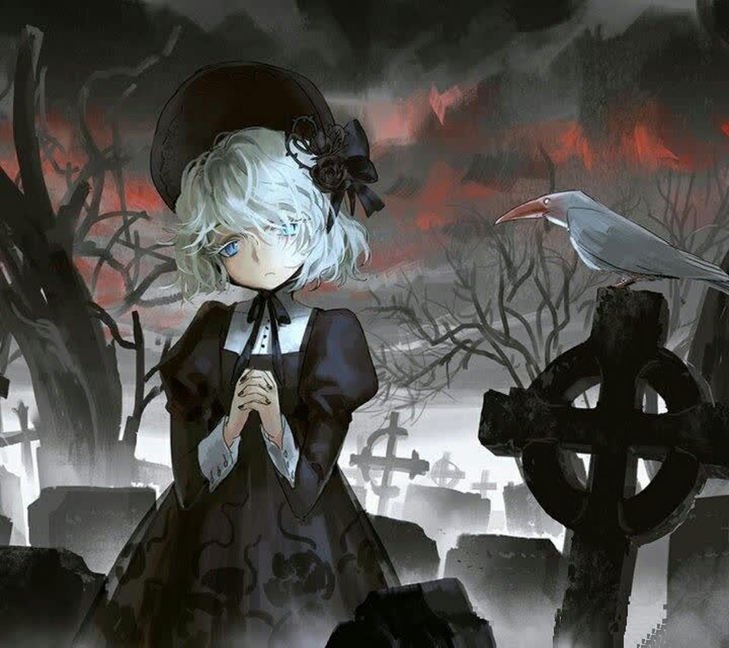 动漫二次元暗黑系美少女壁纸——天暗下来,你就是光