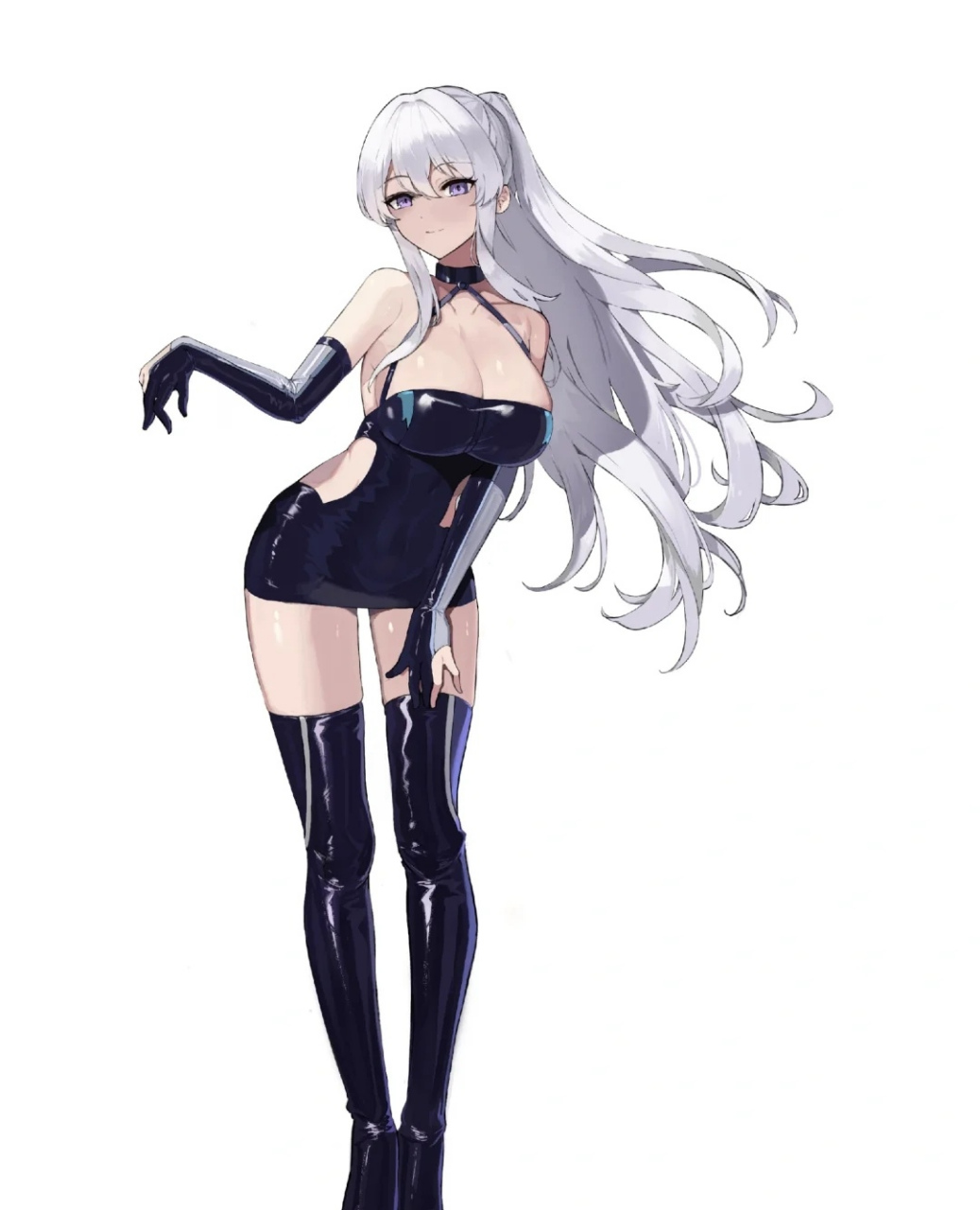 穿黑丝的小姐姐的大长腿也太美了吧!#二次元